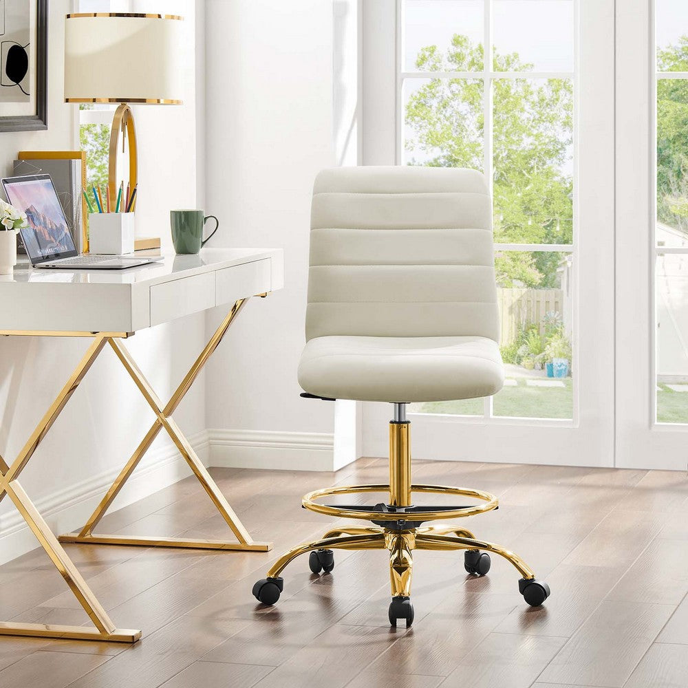 Modway Ripple Armless Performance Velvet Drafting Chair MDY-EEI-4976-GLD-GRY