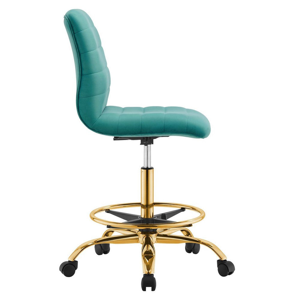 Modway Ripple Armless Performance Velvet Drafting Chair MDY-EEI-4976-GLD-GRY