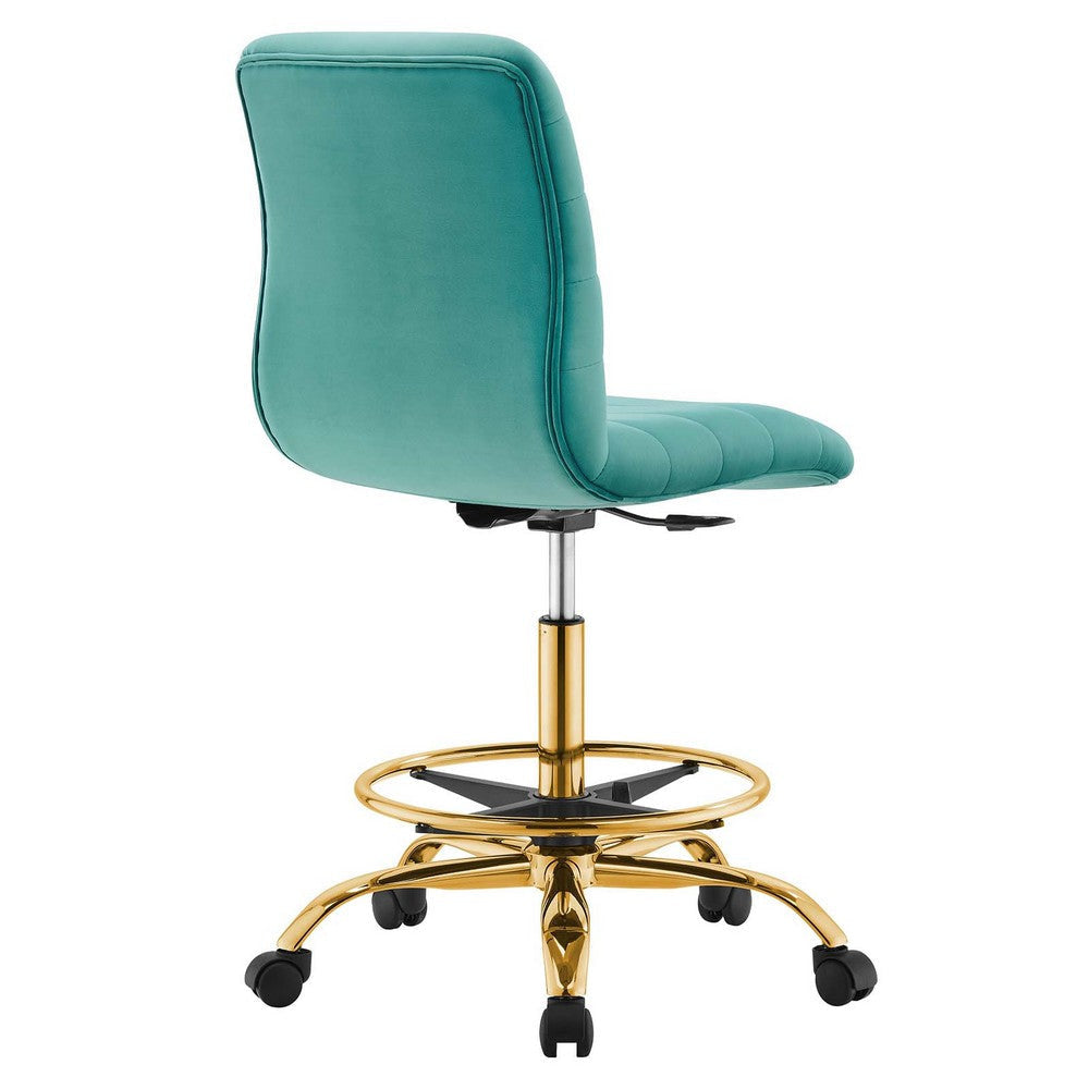 Modway Ripple Armless Performance Velvet Drafting Chair MDY-EEI-4976-GLD-GRY