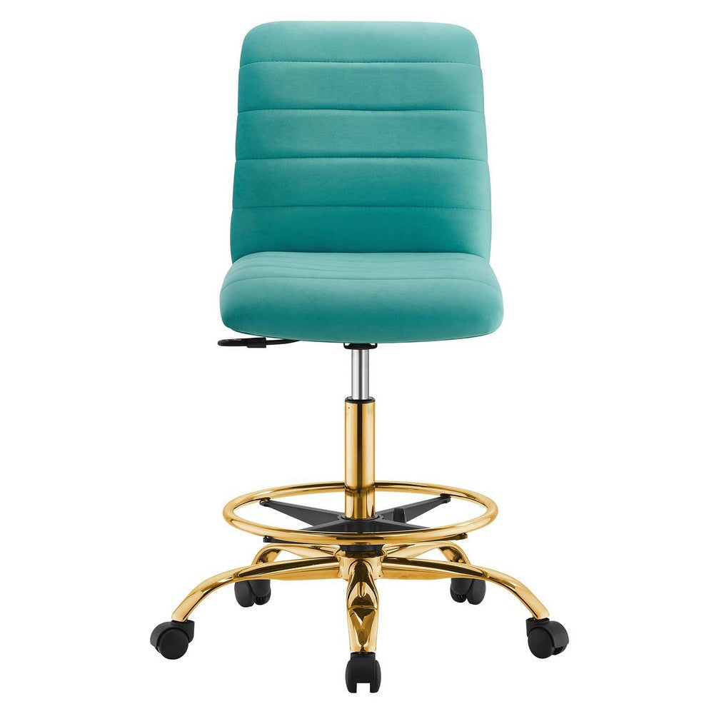 Modway Ripple Armless Performance Velvet Drafting Chair MDY-EEI-4976-GLD-GRY