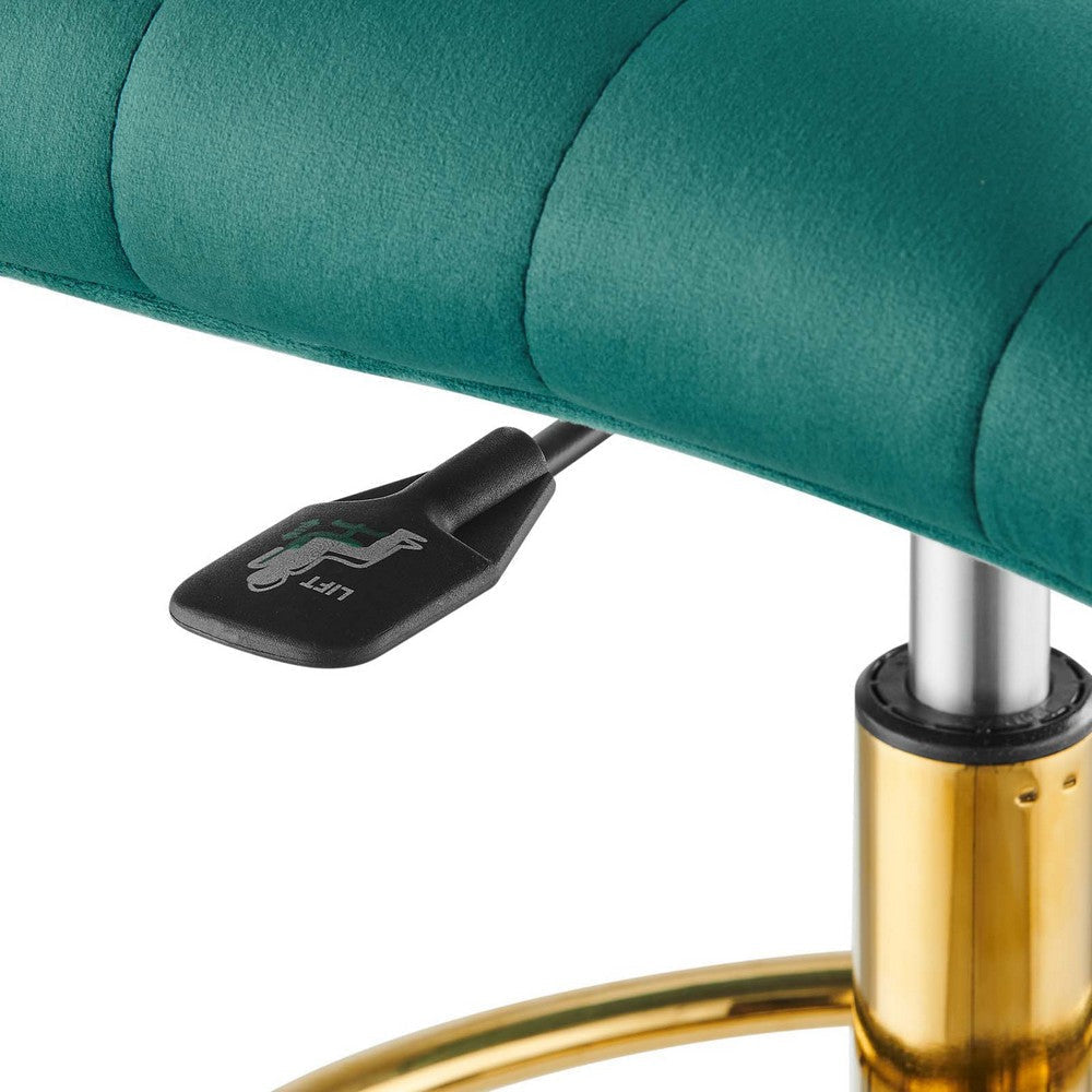 Modway Ripple Armless Performance Velvet Drafting Chair MDY-EEI-4976-GLD-GRY