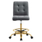 Prim Armless Performance Velvet Drafting Chair  - No Shipping Charges