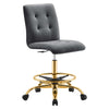Prim Armless Performance Velvet Drafting Chair  - No Shipping Charges