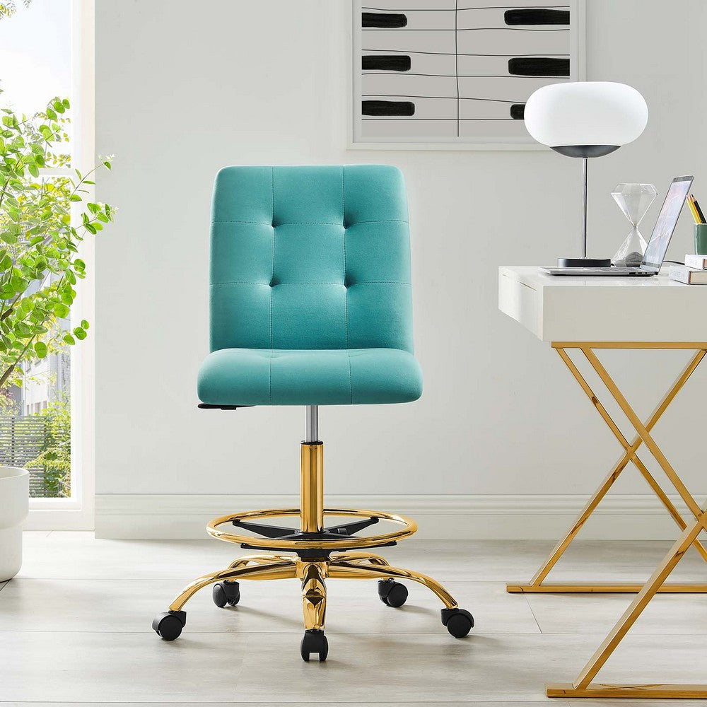 Modway Prim Armless Performance Velvet Drafting Chair