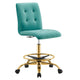 Modway Prim Armless Performance Velvet Drafting Chair