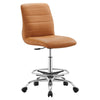 Ripple Armless Vegan Leather Drafting Chair - No Shipping Charges