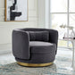 Relish Performance Velvet Performance Velvet Swivel Chair - No Shipping Charges MDY-EEI-4999-GLD-GRY