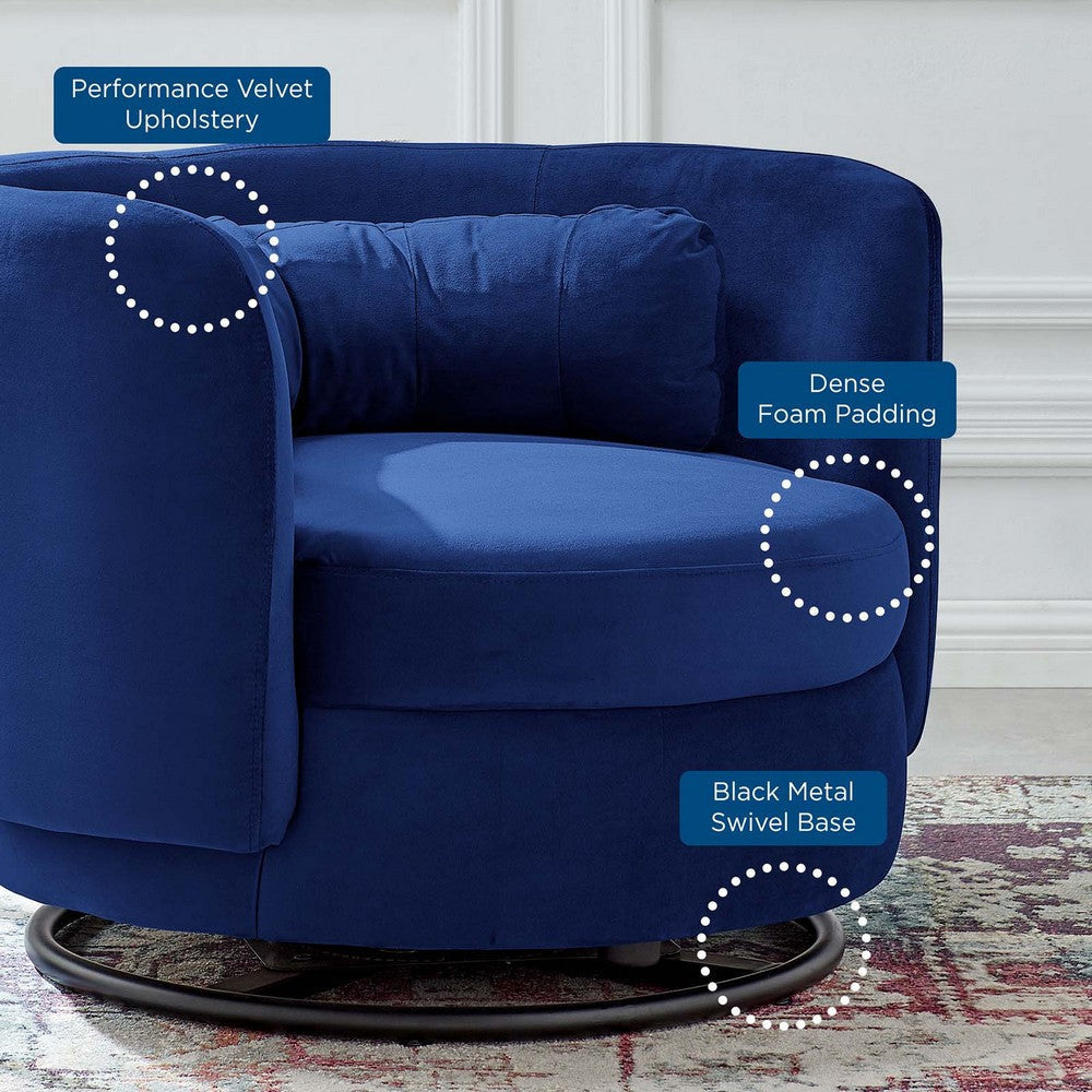 Relish Performance Velvet Performance Velvet Swivel Chair  - No Shipping Charges