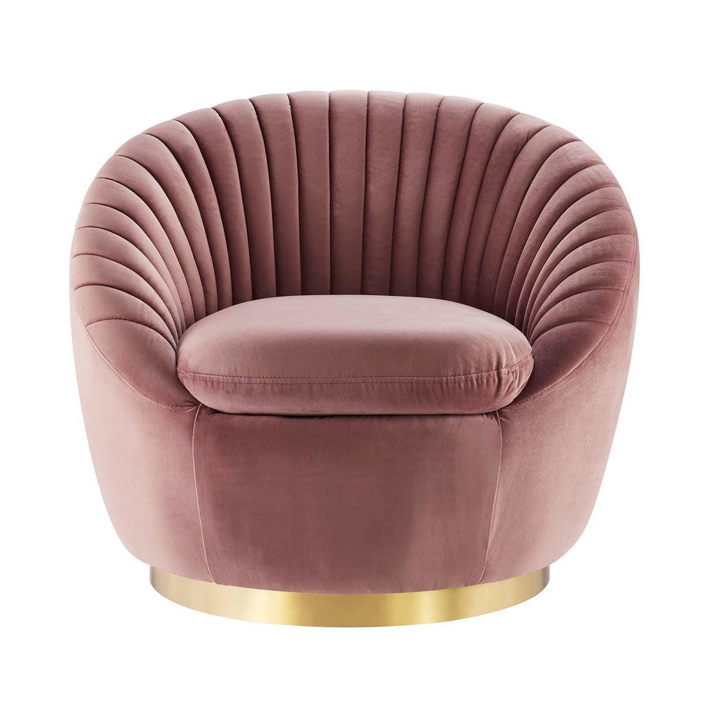 Whirr Tufted Performance Velvet Performance Velvet Swivel Chair MDY-EEI-5002-GLD-DUS