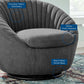 Modway Whirr Upholstered Fabric Swivel Chair in Black Charcoal MDY-EEI-5003-BLK-CHA