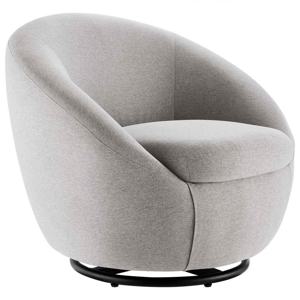 Modway Buttercup Performance Fabric Swivel Chair, Black Light Gray