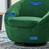 Modway Buttercup Performance Velvet Swivel Chair Black Emerald MDY-EEI-5007-BLK-EME