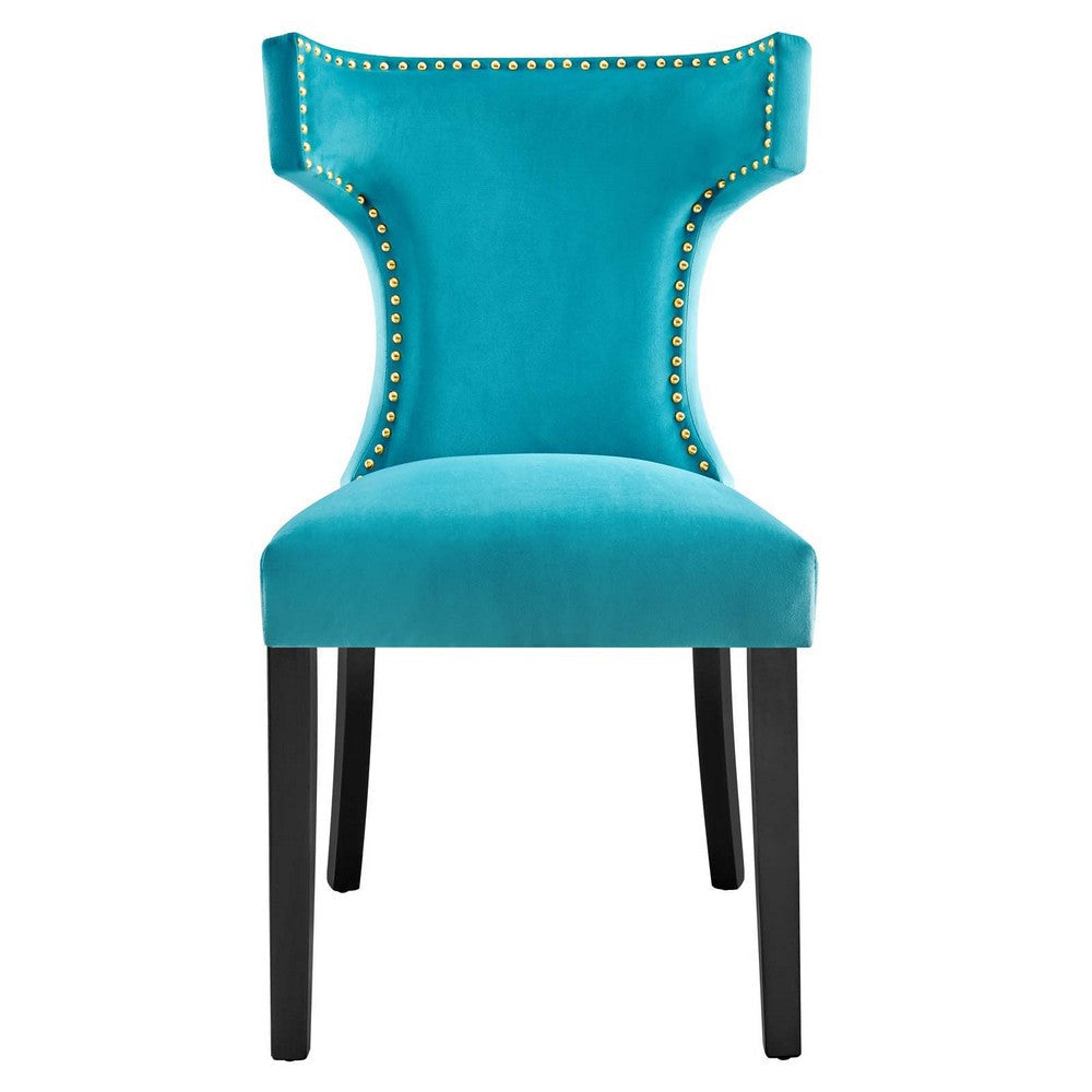 Curve Performance Velvet Dining Chairs - Set of 2 - No Shipping Charges