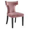 Modway Curve Performance Velvet Set of 2 Dining Chair Dusty Rose MDY-EEI-5008-DUS