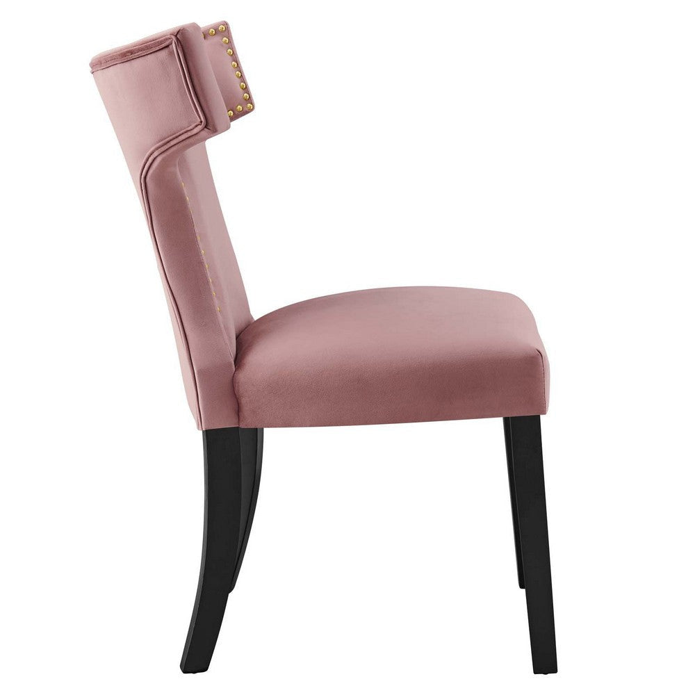 Modway Curve Performance Velvet Set of 2 Dining Chair Dusty Rose MDY-EEI-5008-DUS