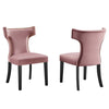 Curve Performance Velvet Dining Chairs - Set of 2 - No Shipping Charges