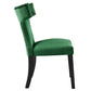 Modway Curve Performance Velvet Set of 2 Dining Chair Emerald MDY-EEI-5008-EME