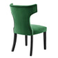 Curve Performance Velvet Dining Chairs - Set of 2 - No Shipping Charges