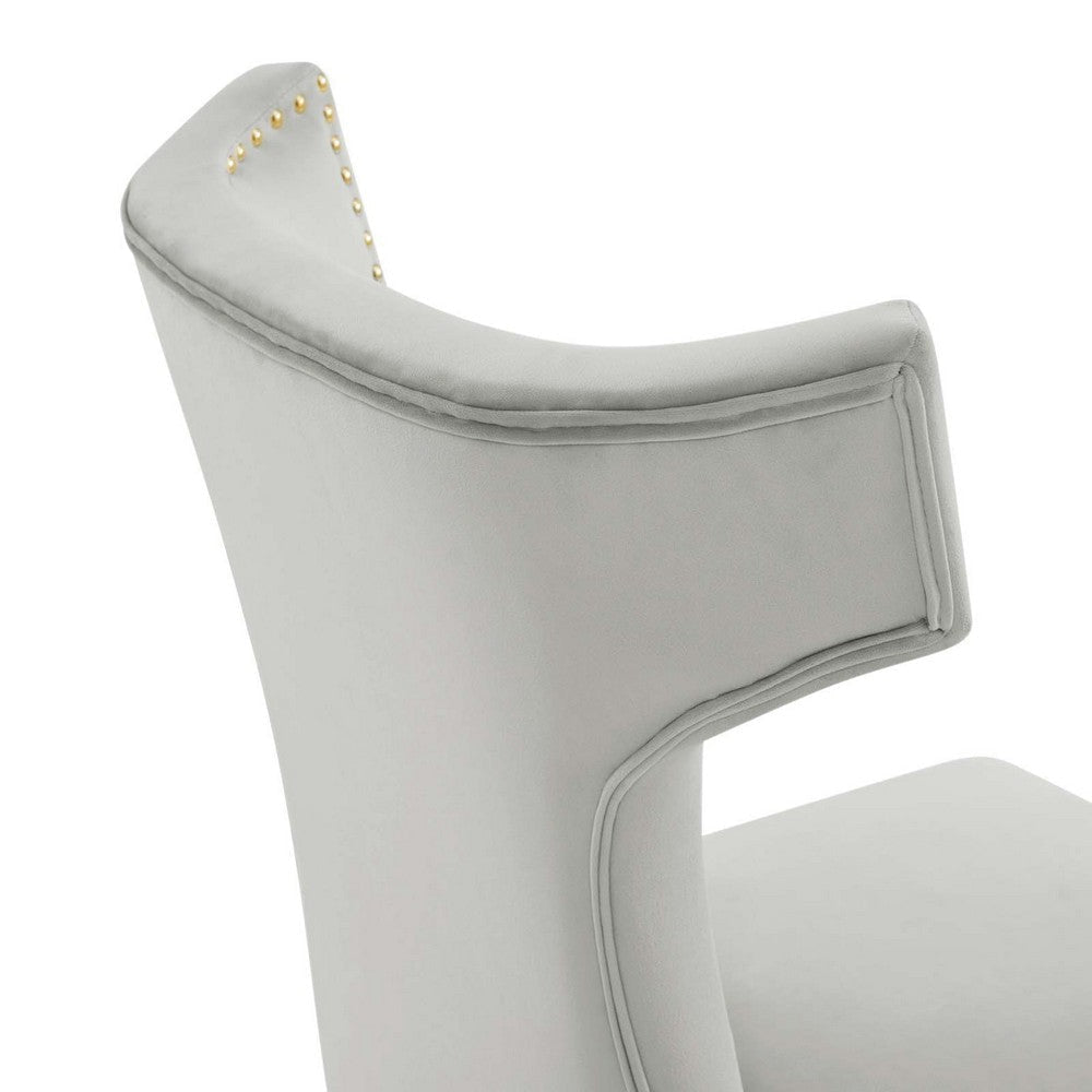 Modway Curve Performance Velvet Set of 2 Dining Chair Light Gray MDY-EEI-5008-LGR