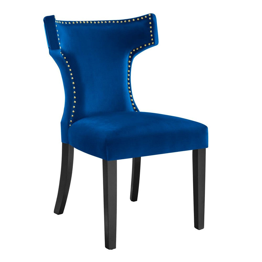 Curve Performance Velvet Dining Chairs - Set of 2 - No Shipping Charges