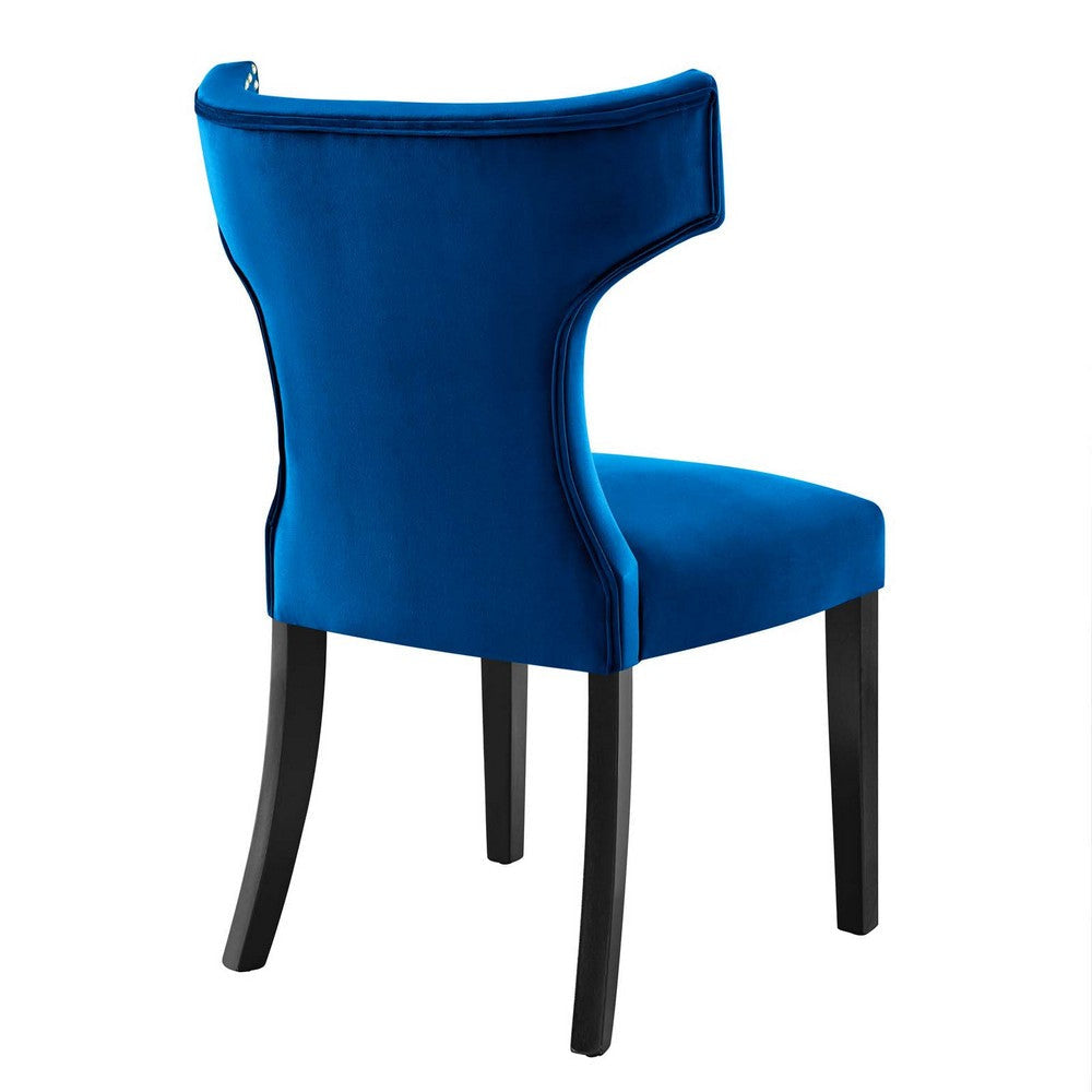 Curve Performance Velvet Dining Chairs - Set of 2 - No Shipping Charges