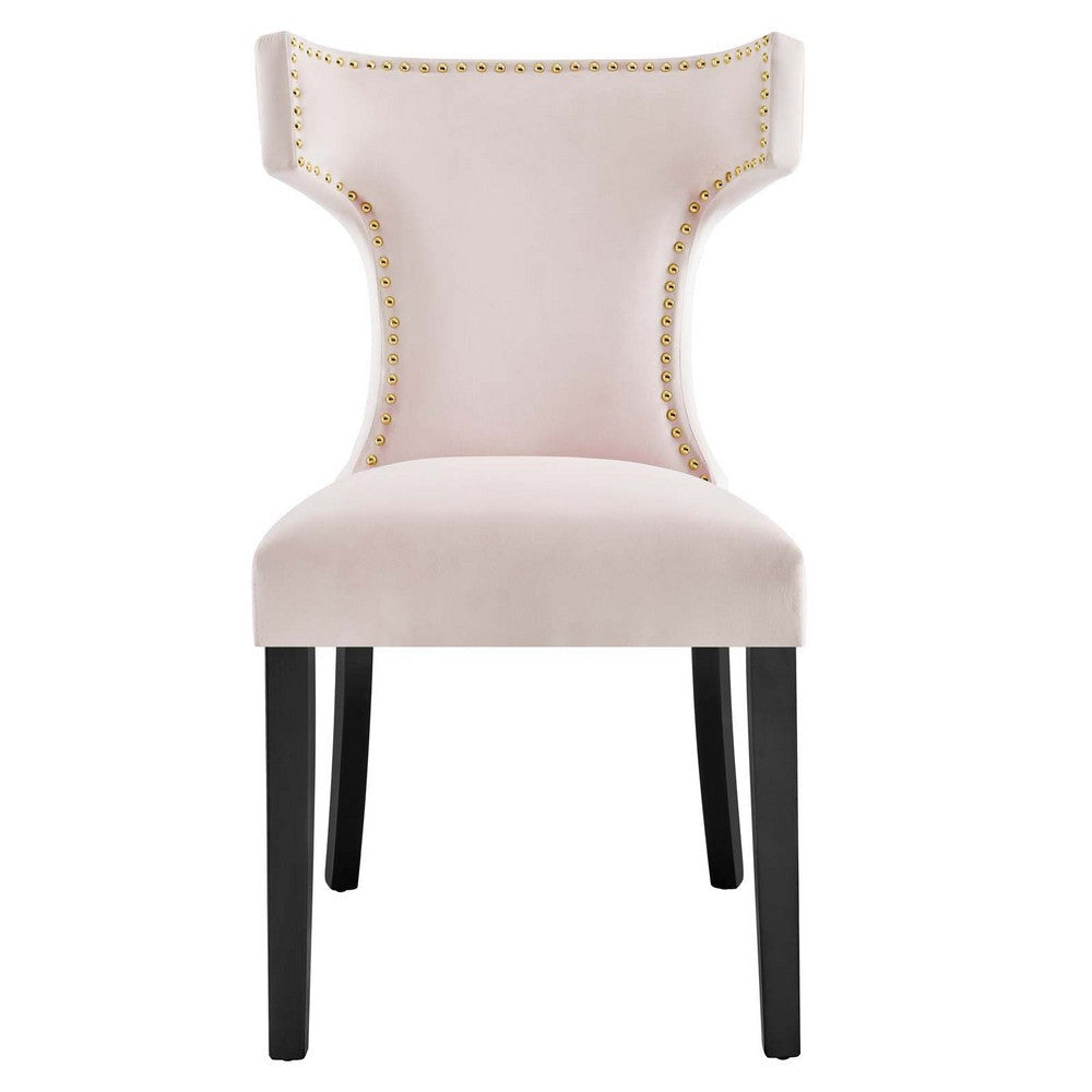 Modway Curve Performance Velvet Set of 2 Dining Chair Pink MDY-EEI-5008-PNK