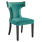 Curve Performance Velvet Dining Chairs - Set of 2 - No Shipping Charges