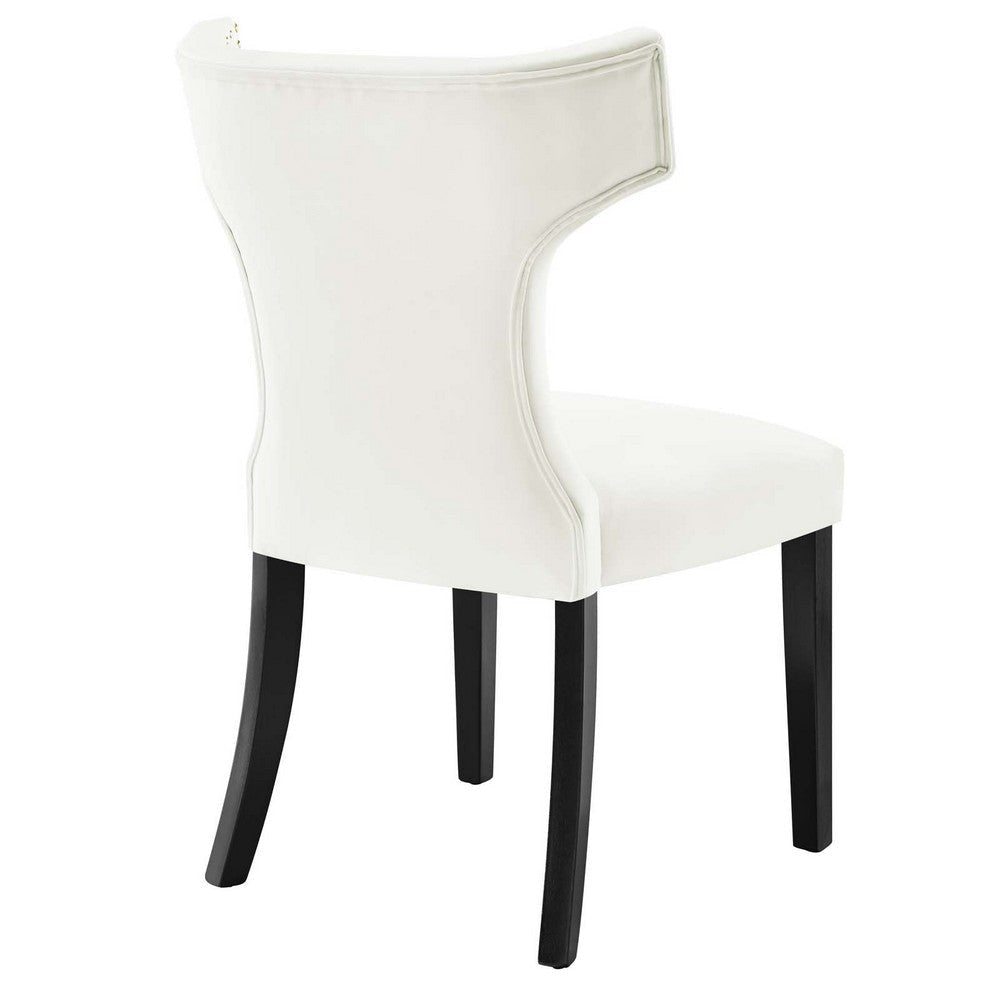 Modway Curve Performance Velvet Set of 2 Dining Chair White MDY-EEI-5008-WHI