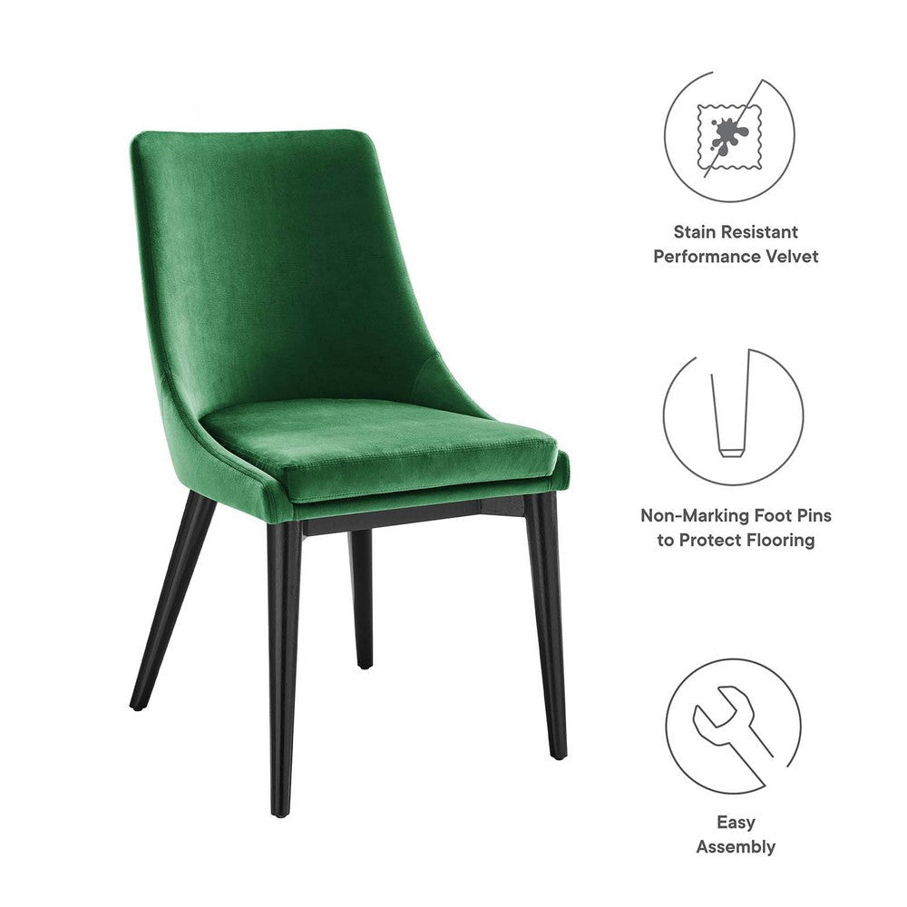 Viscount Performance Velvet Dining Chair - No Shipping Charges