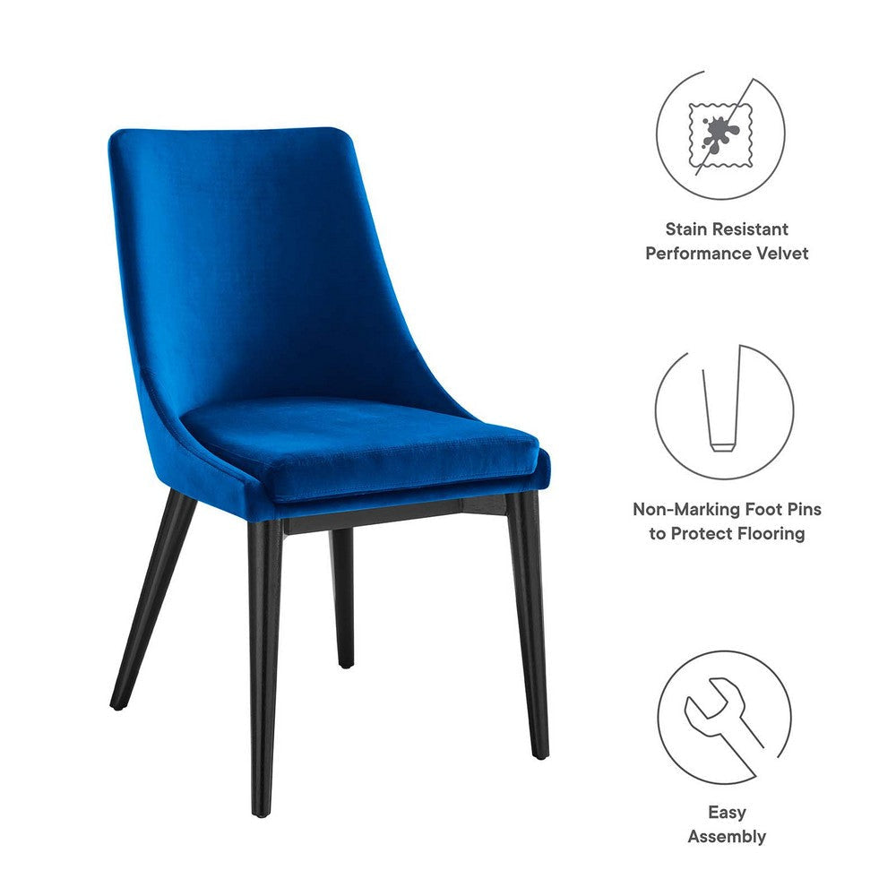 Viscount Performance Velvet Dining Chair - No Shipping Charges