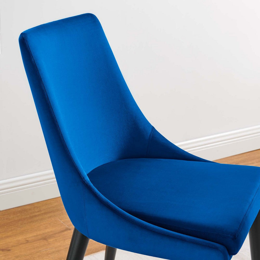 Viscount Performance Velvet Dining Chair - No Shipping Charges MDY-EEI-5009-BLU