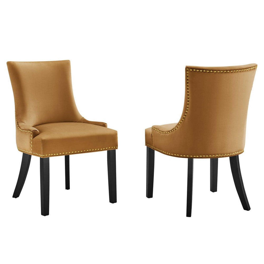 Modway Marquis Performance Velvet Set of 2 Dining Chair, Cognac