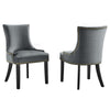 Marquis Performance Velvet Dining Chairs Set of 2 by Modway| Gray
