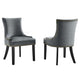 Marquis Performance Velvet Dining Chairs Set of 2 by Modway| Gray