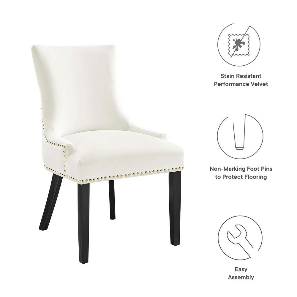 Modway Marquis Performance Velvet Set of 2 Dining Chair White MDY-EEI-5010-WHI