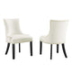 Marquis Performance Velvet Dining Chairs Set of 2 by Modway| White