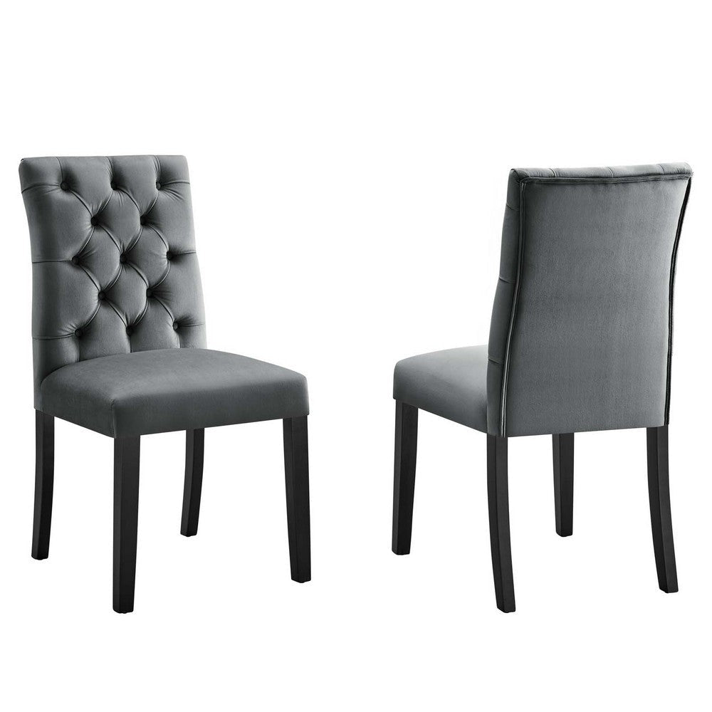 Modway Duchess Performance Velvet Set of 2 Dining Chair, Gray