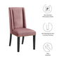 Modway Baron Performance Velvet Set of 2 Dining Chair Dusty Rose MDY-EEI-5012-DUS