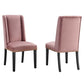 Modway Baron Performance Velvet Set of 2 Dining Chair, Dusty Rose