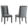 Modway Baron Performance Velvet Set of 2 Dining Chair, Gray