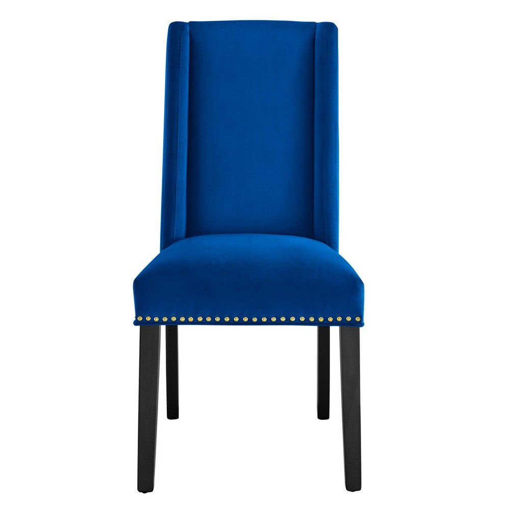 Baron Performance Velvet Dining Chairs - Set of 2 - No Shipping Charges MDY-EEI-5012-BLU