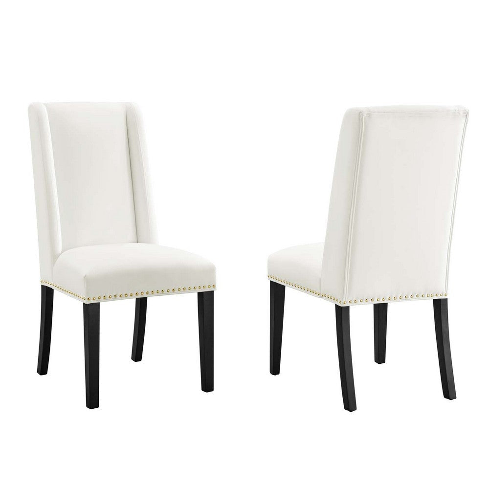 Modway Baron Performance Velvet Set of 2 Dining Chair, White