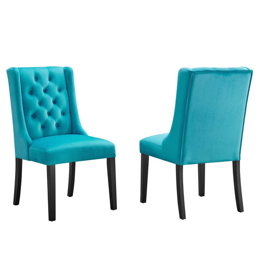 Modway Baronet Performance Velvet Set of 2 Dining Chair, Blue