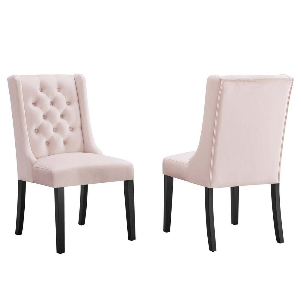 Modway Baronet Performance Velvet Set of 2 Dining Chair, Pink