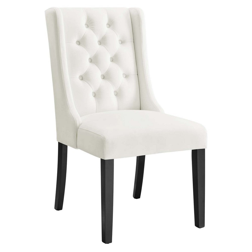 Baronet Performance Velvet Dining Chairs Set of 2 by Modway| White