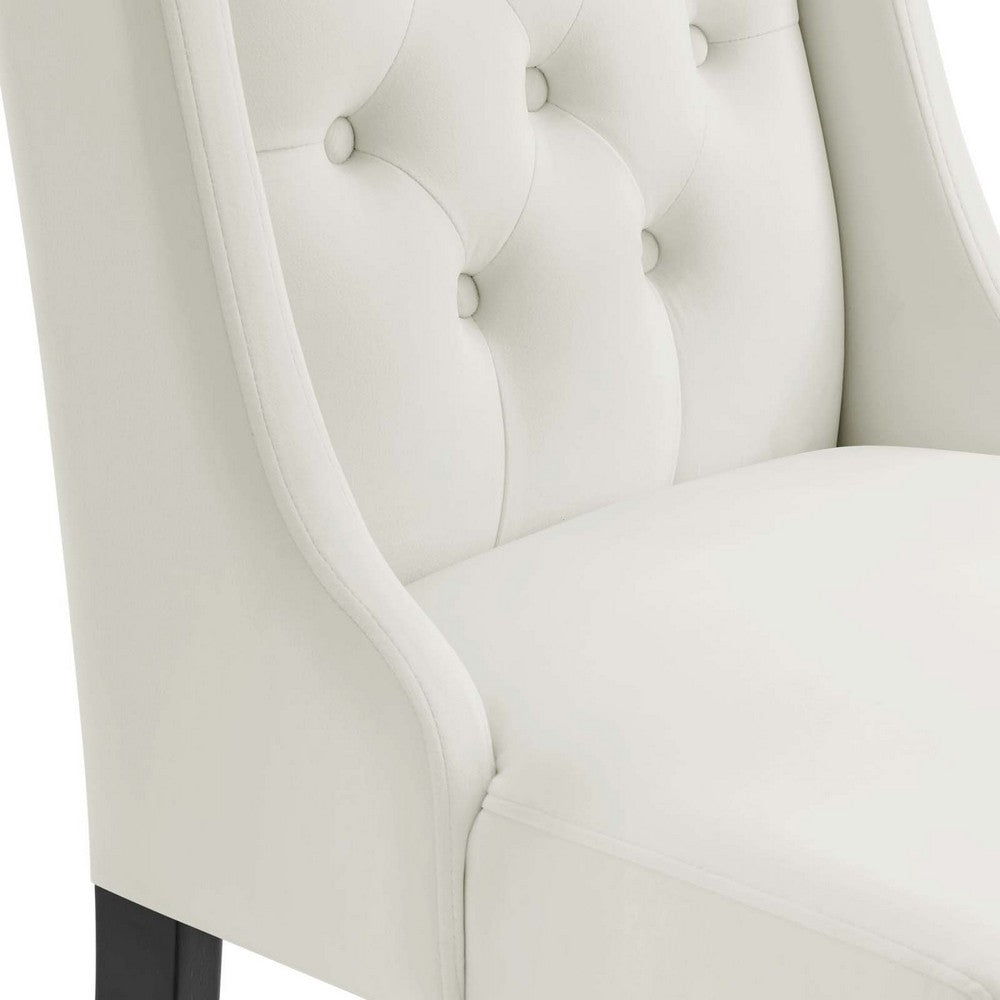 Baronet Performance Velvet Dining Chairs Set of 2 by Modway| White