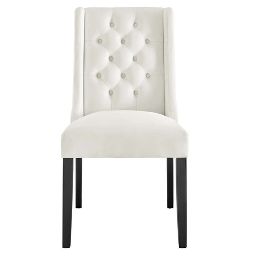 Baronet Performance Velvet Dining Chairs Set of 2 by Modway| White