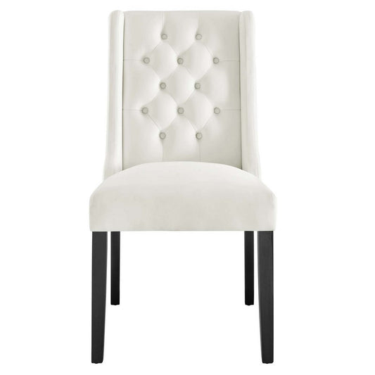 Baronet Performance Velvet Dining Chairs Set of 2 by Modway| White