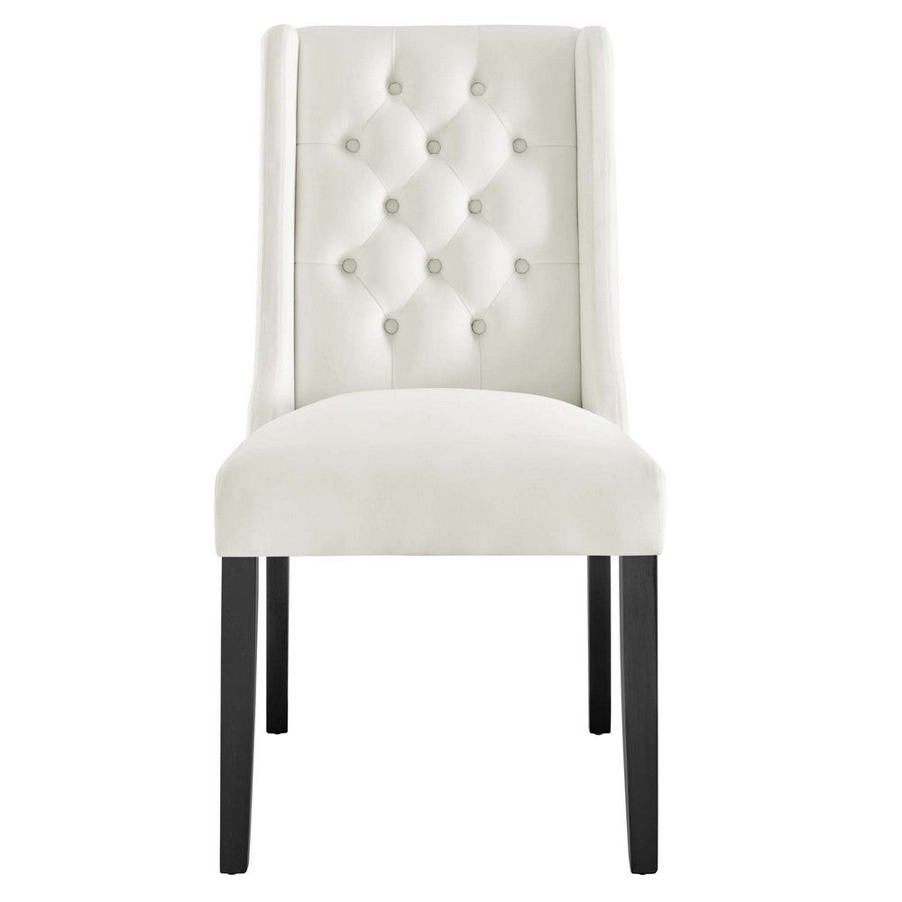 Baronet Performance Velvet Dining Chairs Set of 2 by Modway| White