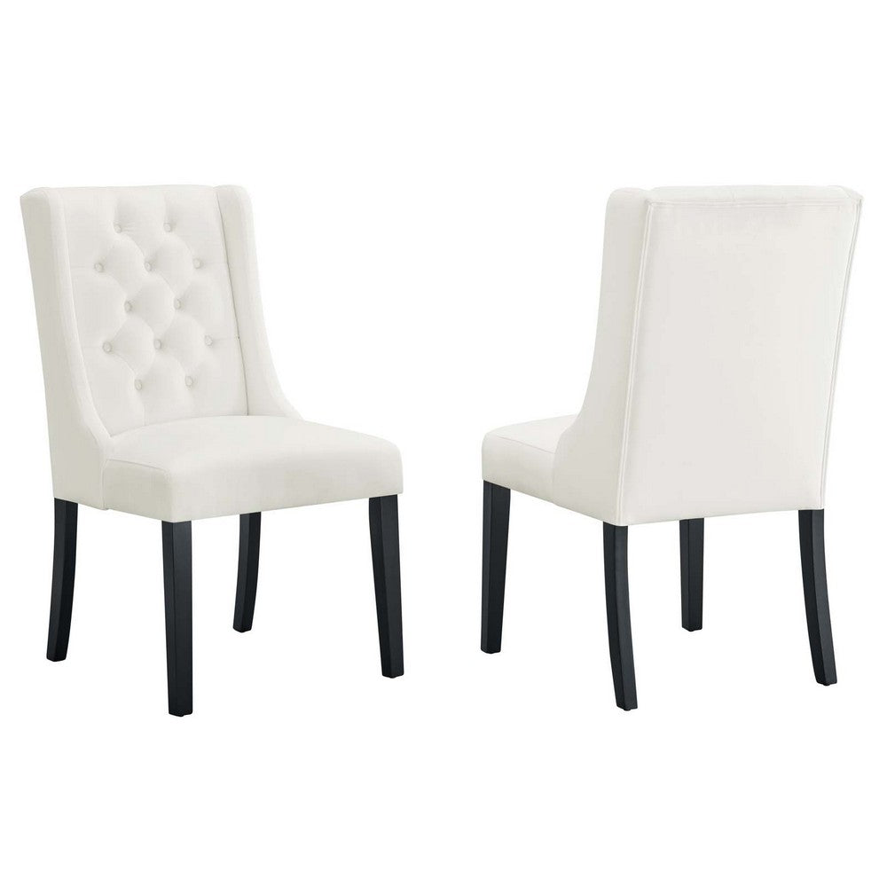 Baronet Performance Velvet Dining Chairs Set of 2 by Modway| White
